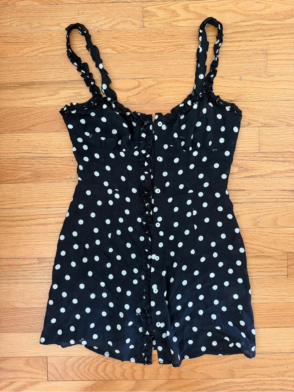 Realisation Par Black and White Polka Dot mini dress